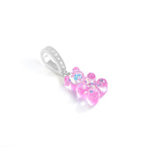 Limited Edition Transparenter Anhänger – rosa Bärchen