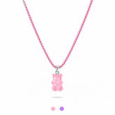 Bunte Teddybär Halskette Rosa