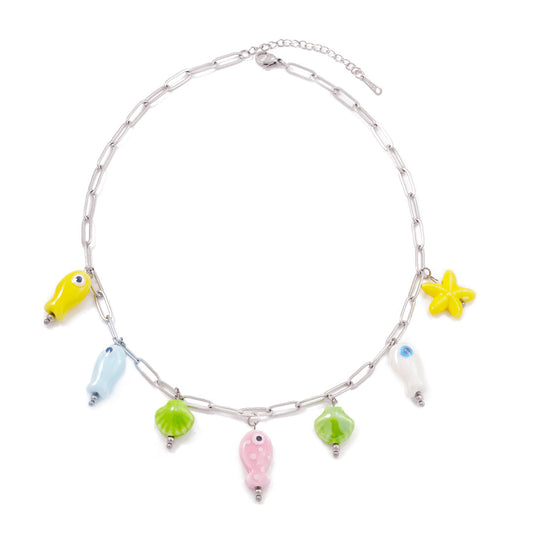 Aqua Charm Rybí Náhrdelník Stříbro