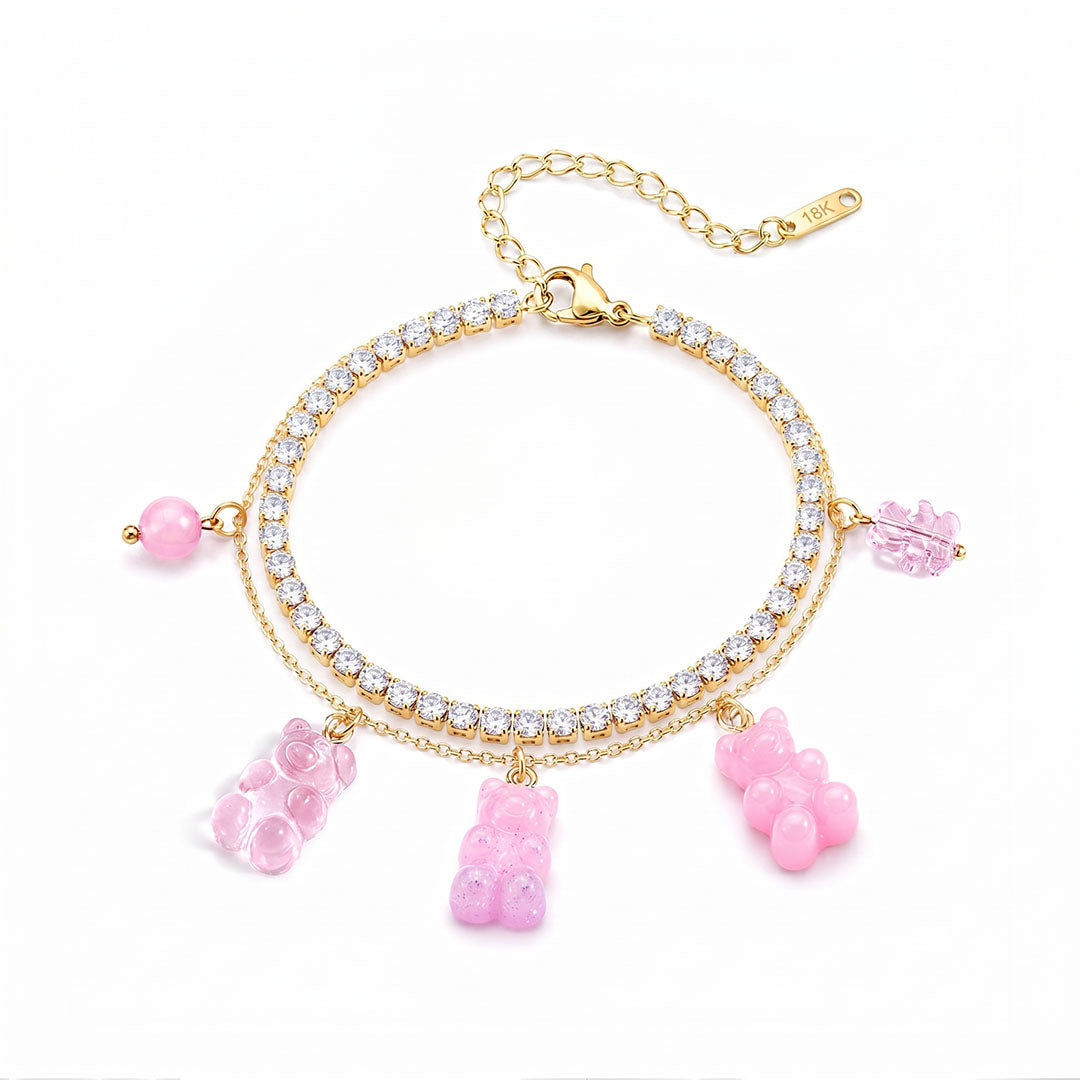 Blush Teddy Tennis-Armband
