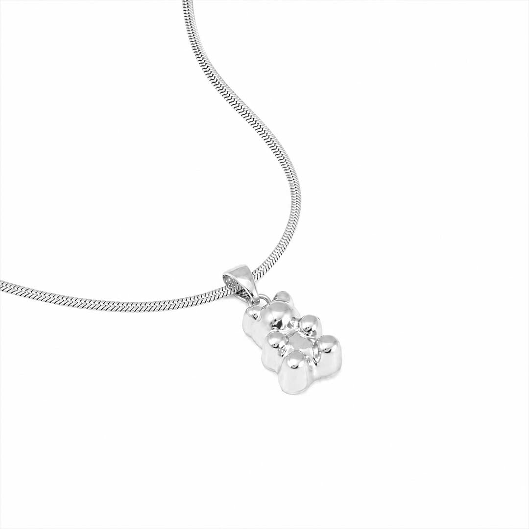 Claire Chrome Teddybär-Halskette