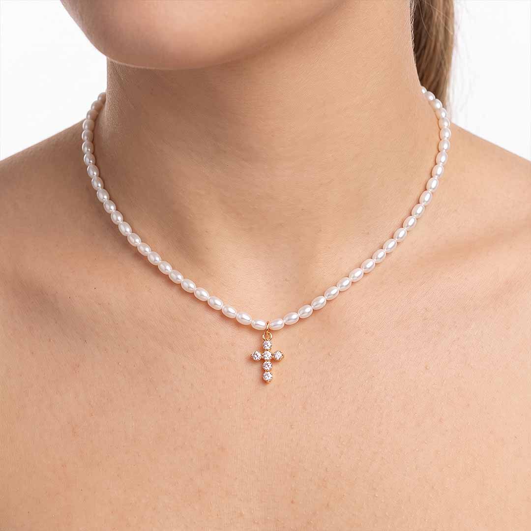 Cross Zircon Náhrdelník