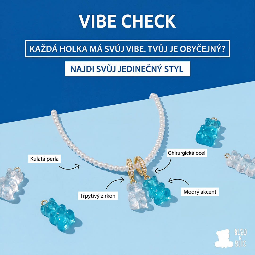 Vlastní DIY medvídkový náhrdelník ve zlaté barvě