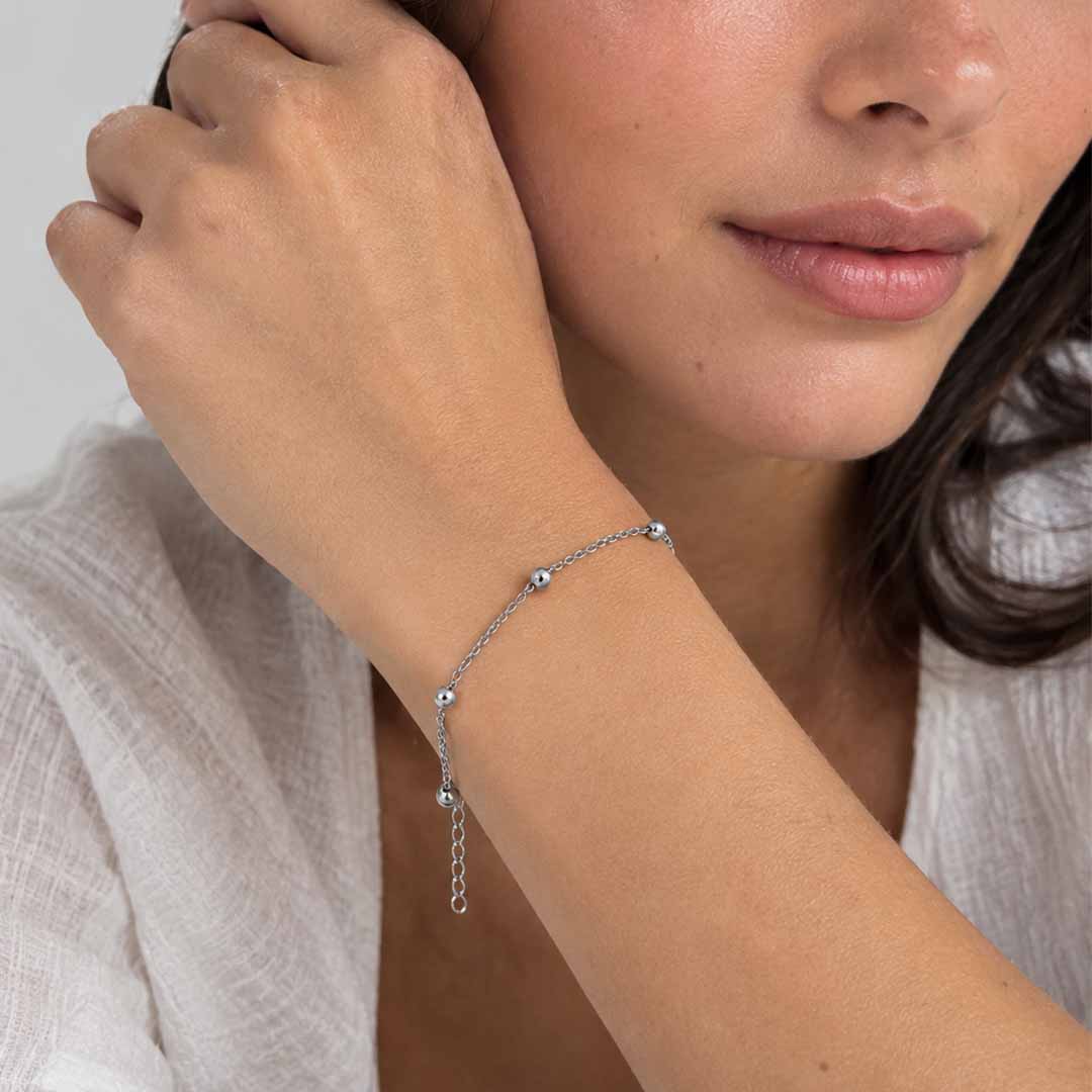 Kuličkový náramek stříbrný – chirurgická ocel