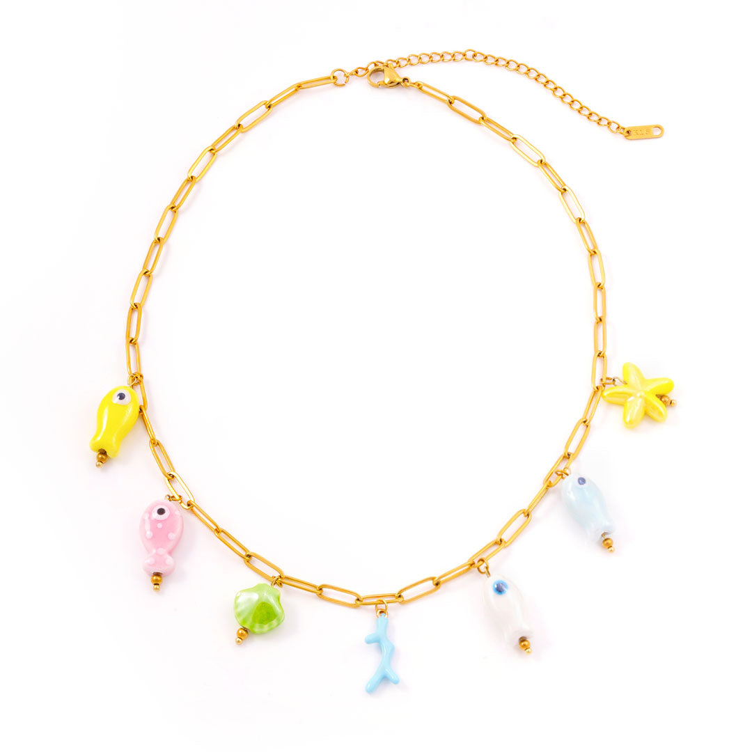Aqua Charm Rybí Náhrdelník Zlato