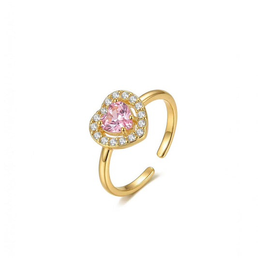 Prsten Pink Zircon Hearts
