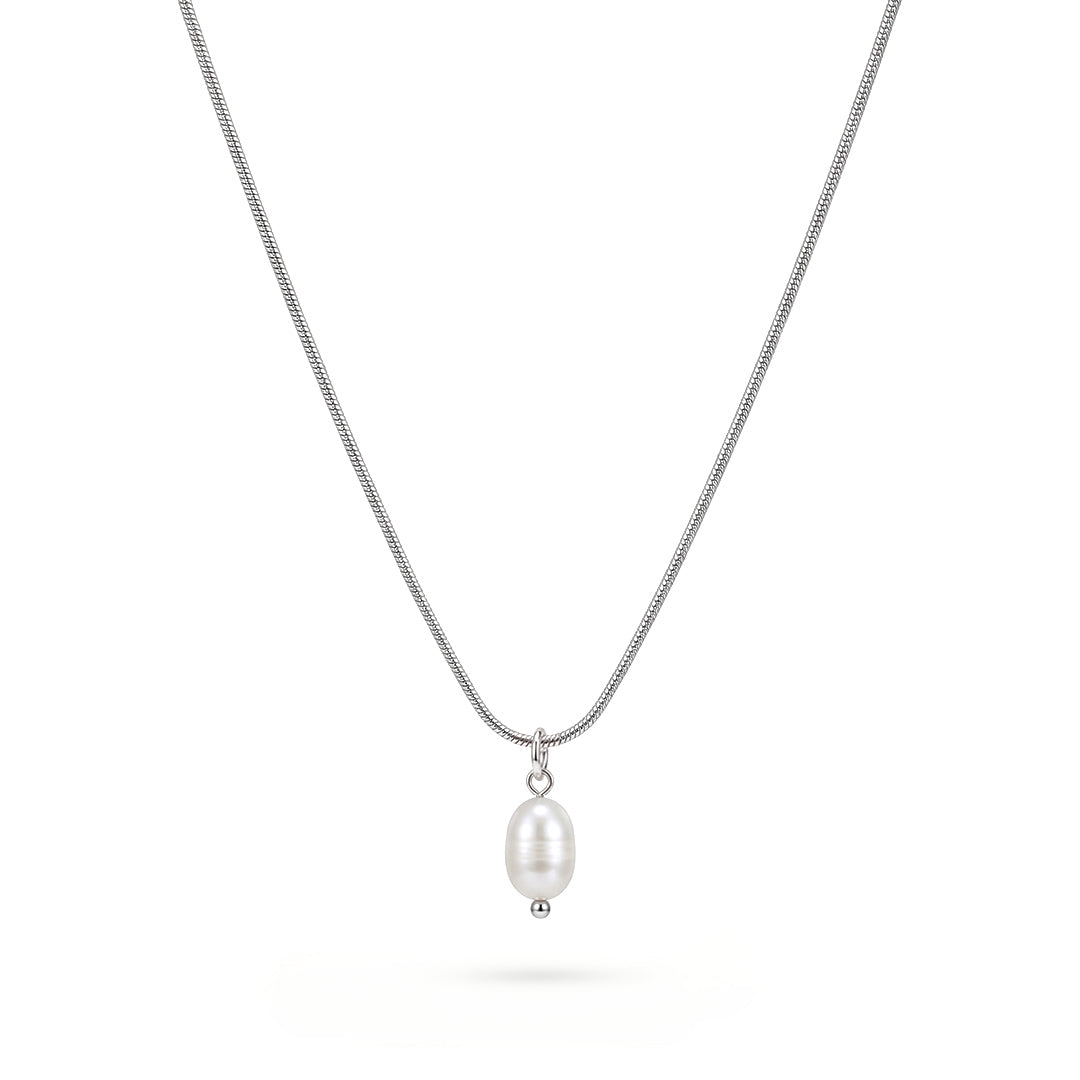 Pravá perla – elegantní stříbrný náhrdelník z chirurgické oceli | Bleu and Blis