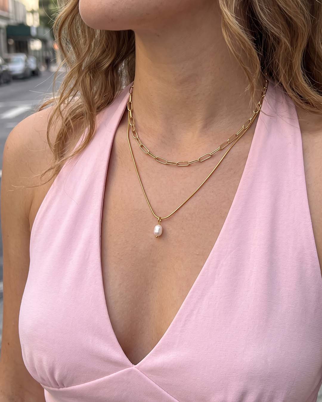 Pravá perla – elegantní stříbrný náhrdelník z chirurgické oceli | Bleu and Blis