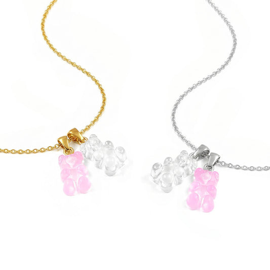 Duo Pink transparenter Teddybär-Halswärmer