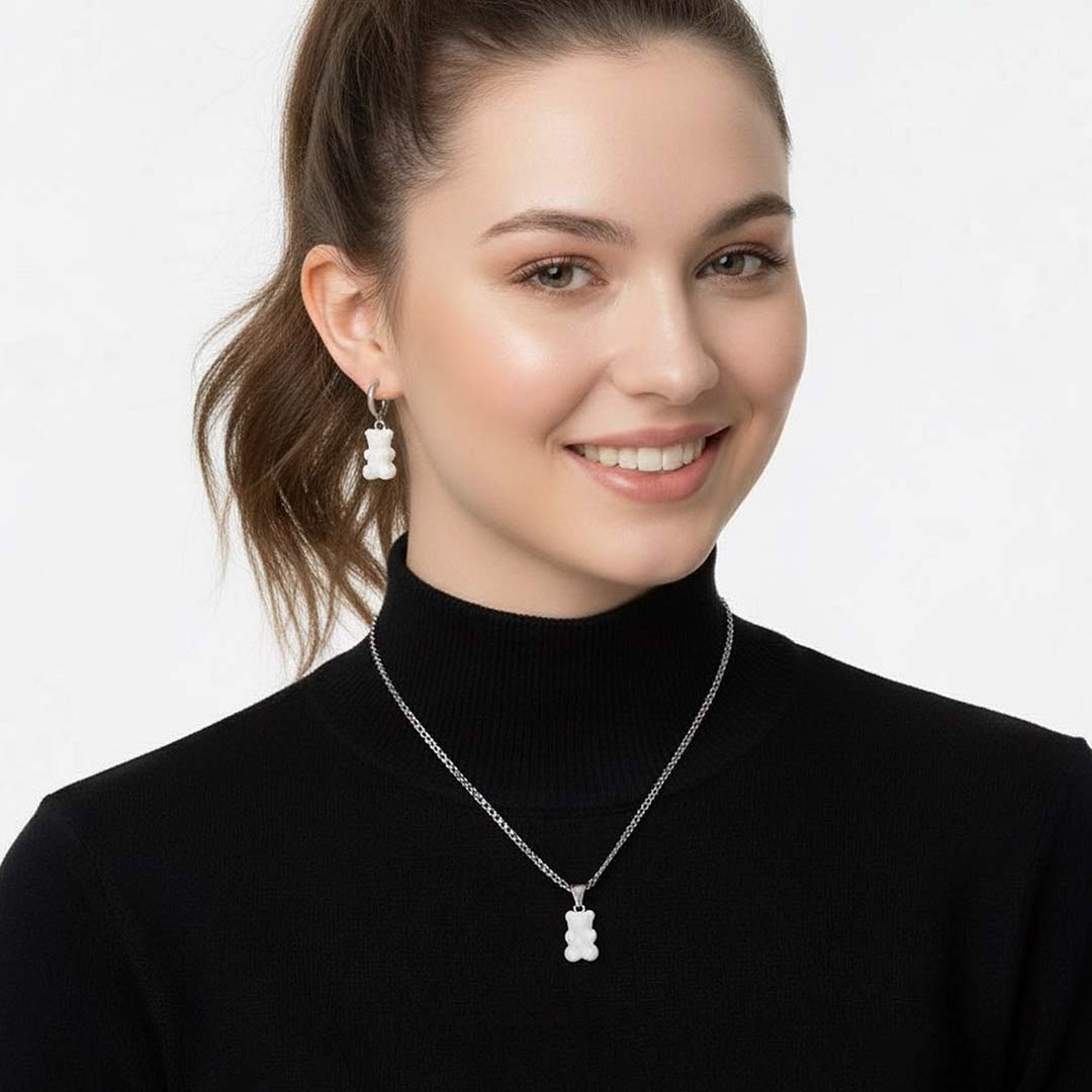 Náušnice s medvídkem - Unisex chirurgická ocel